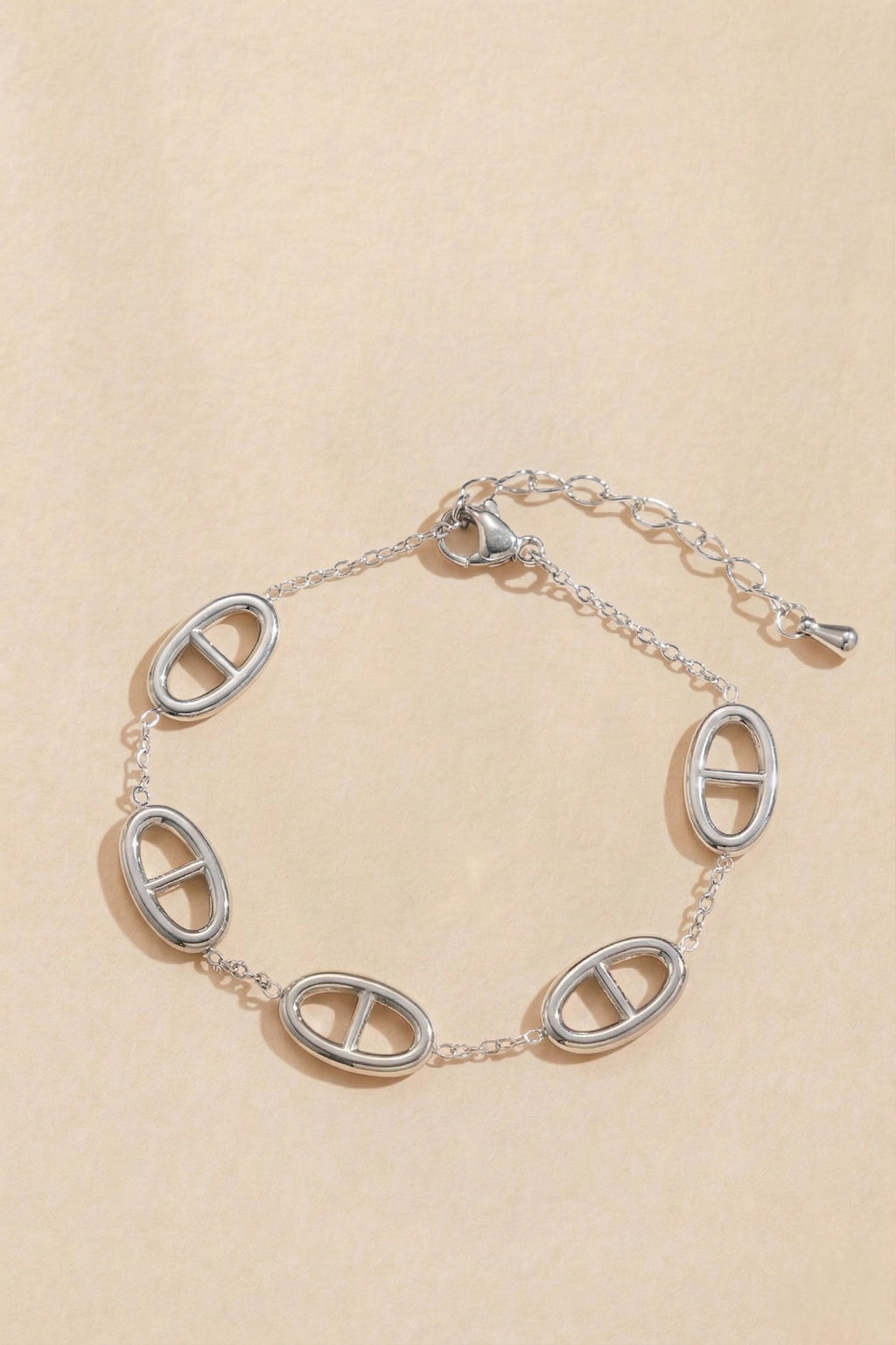 Bracelet à maillons ovales en acier inoxydable