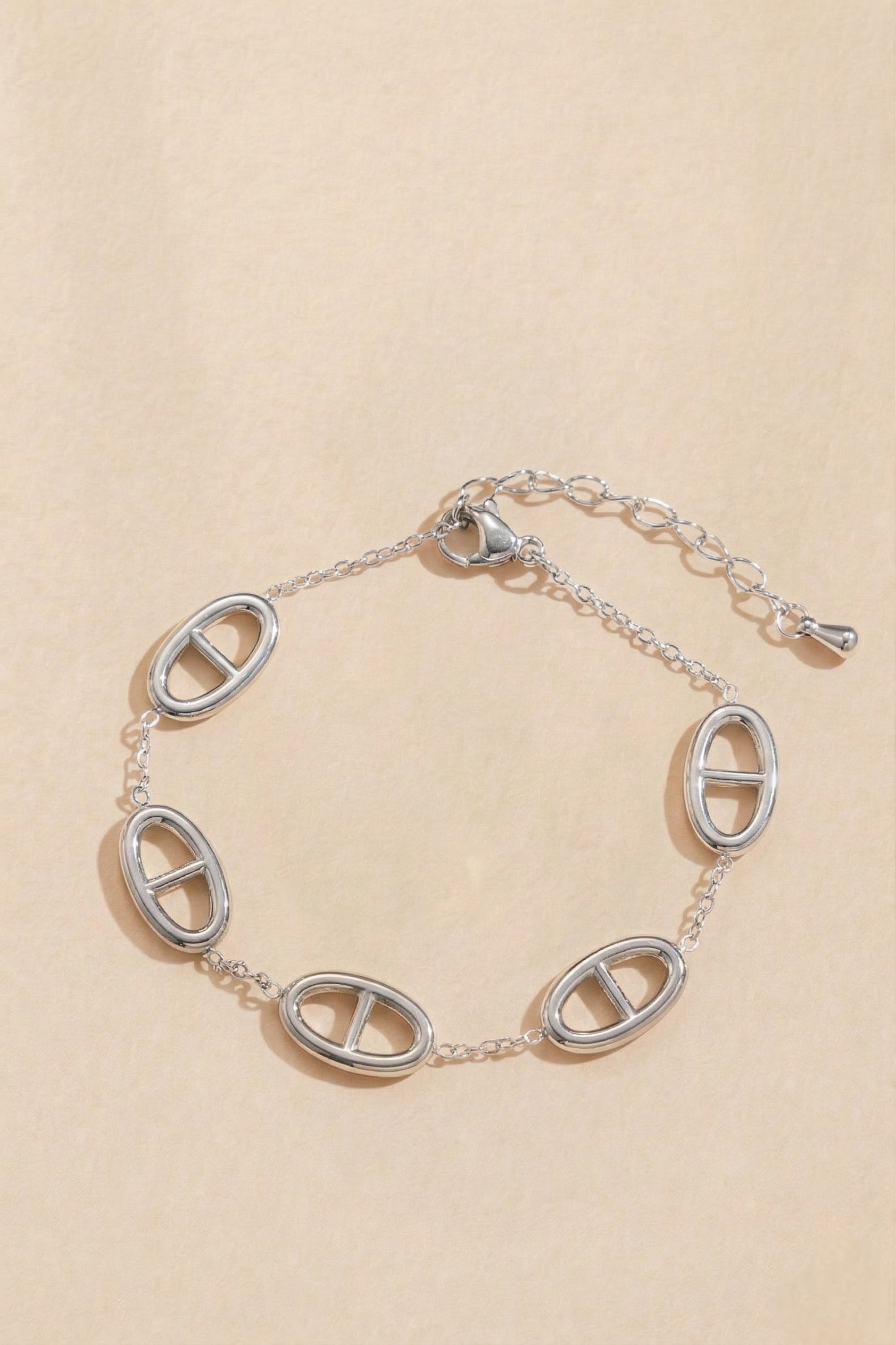 Bracelet à maillons ovales en acier inoxydable