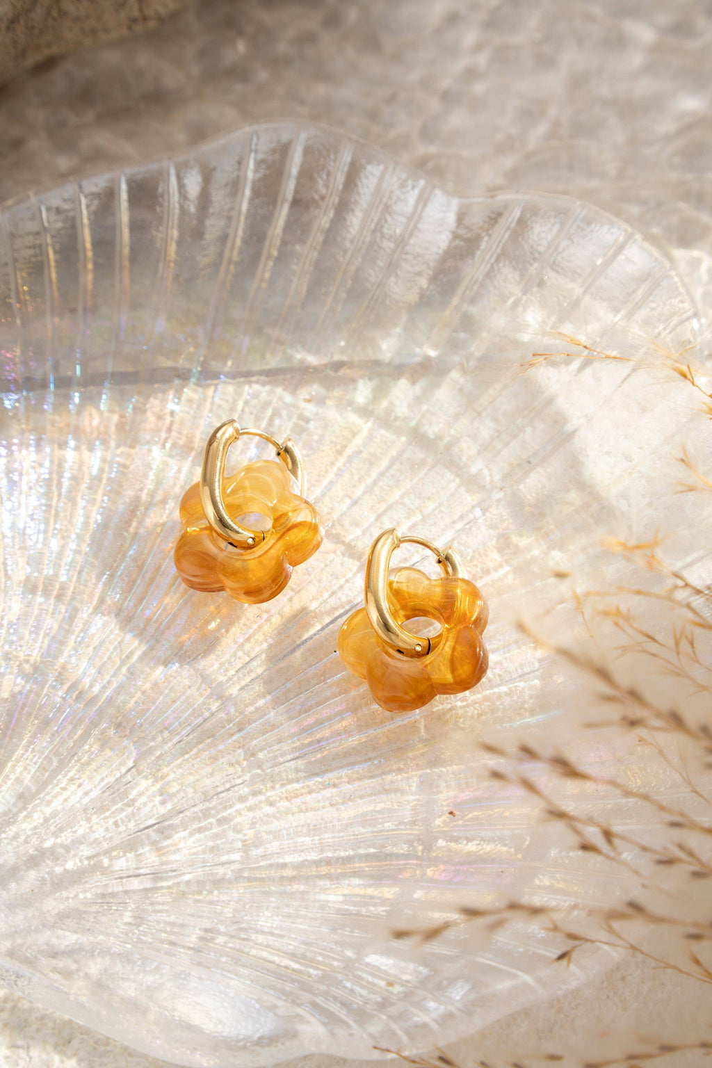 Boucles d’oreille fleur colorées