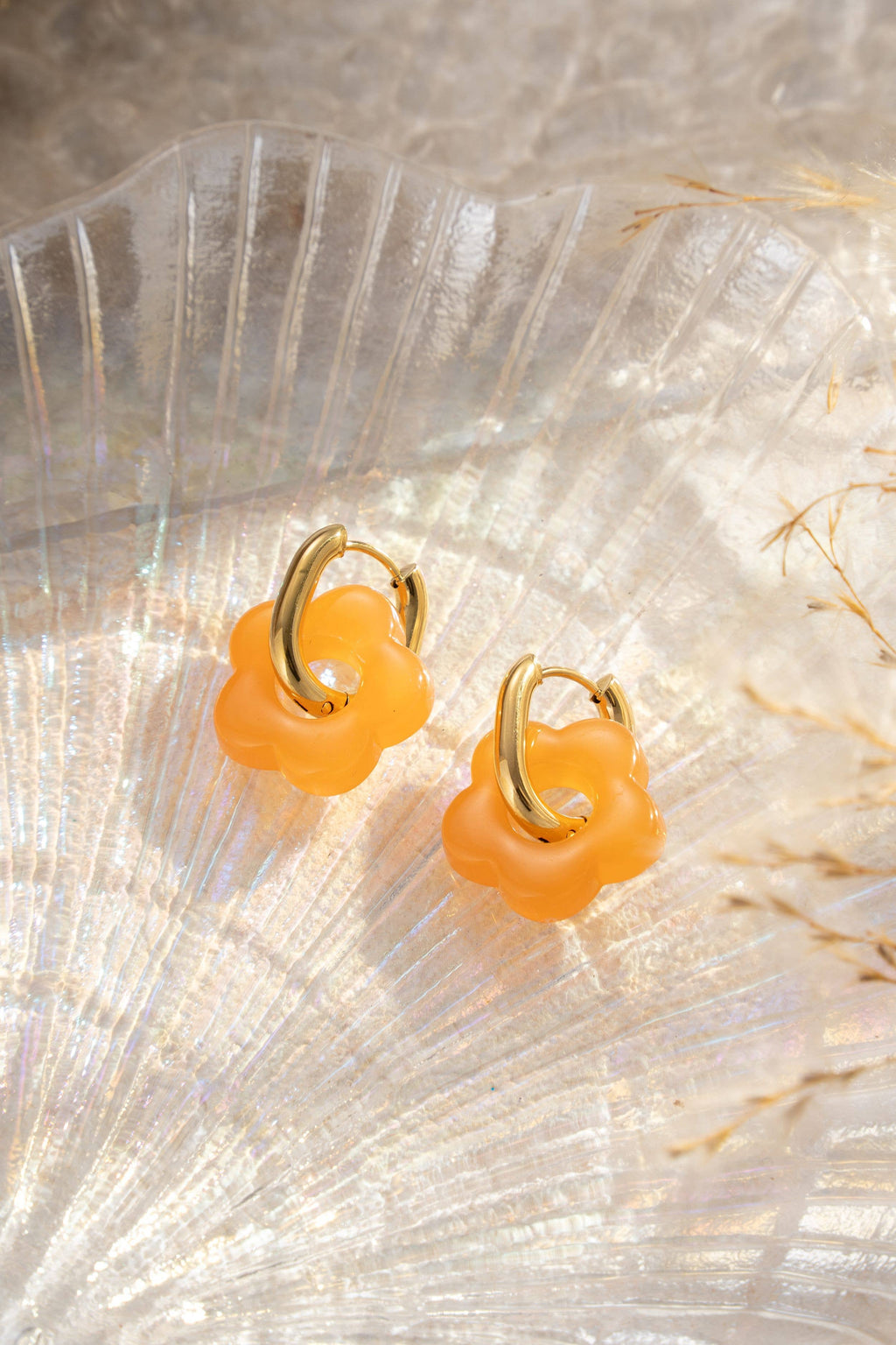 Boucles d’oreille fleur colorées