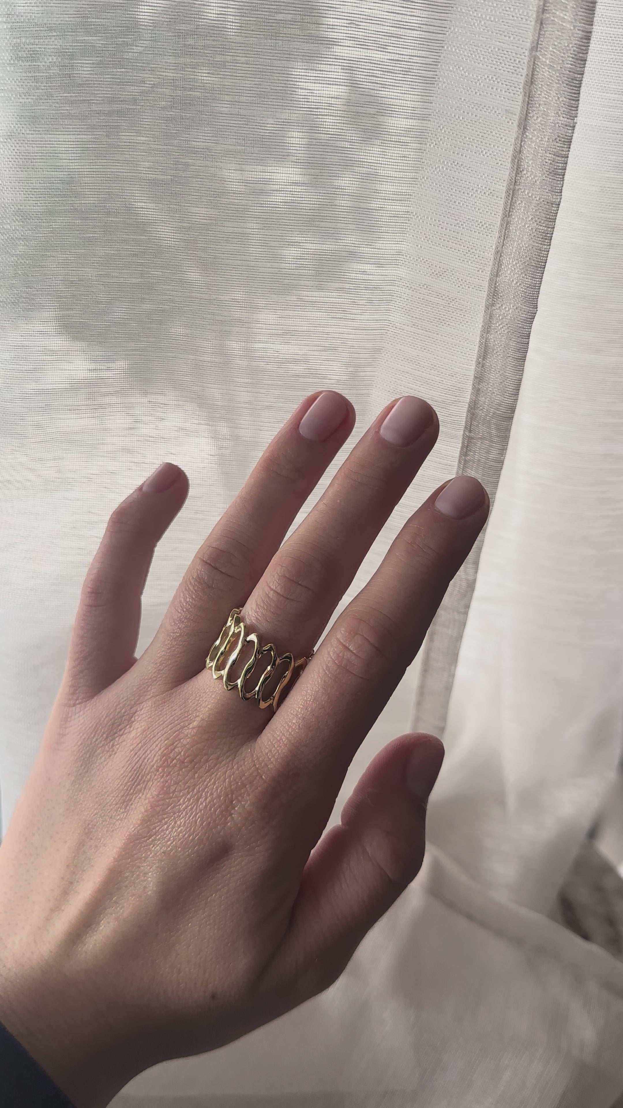 Bague mailles texturées en acier inoxydable 424AQ140