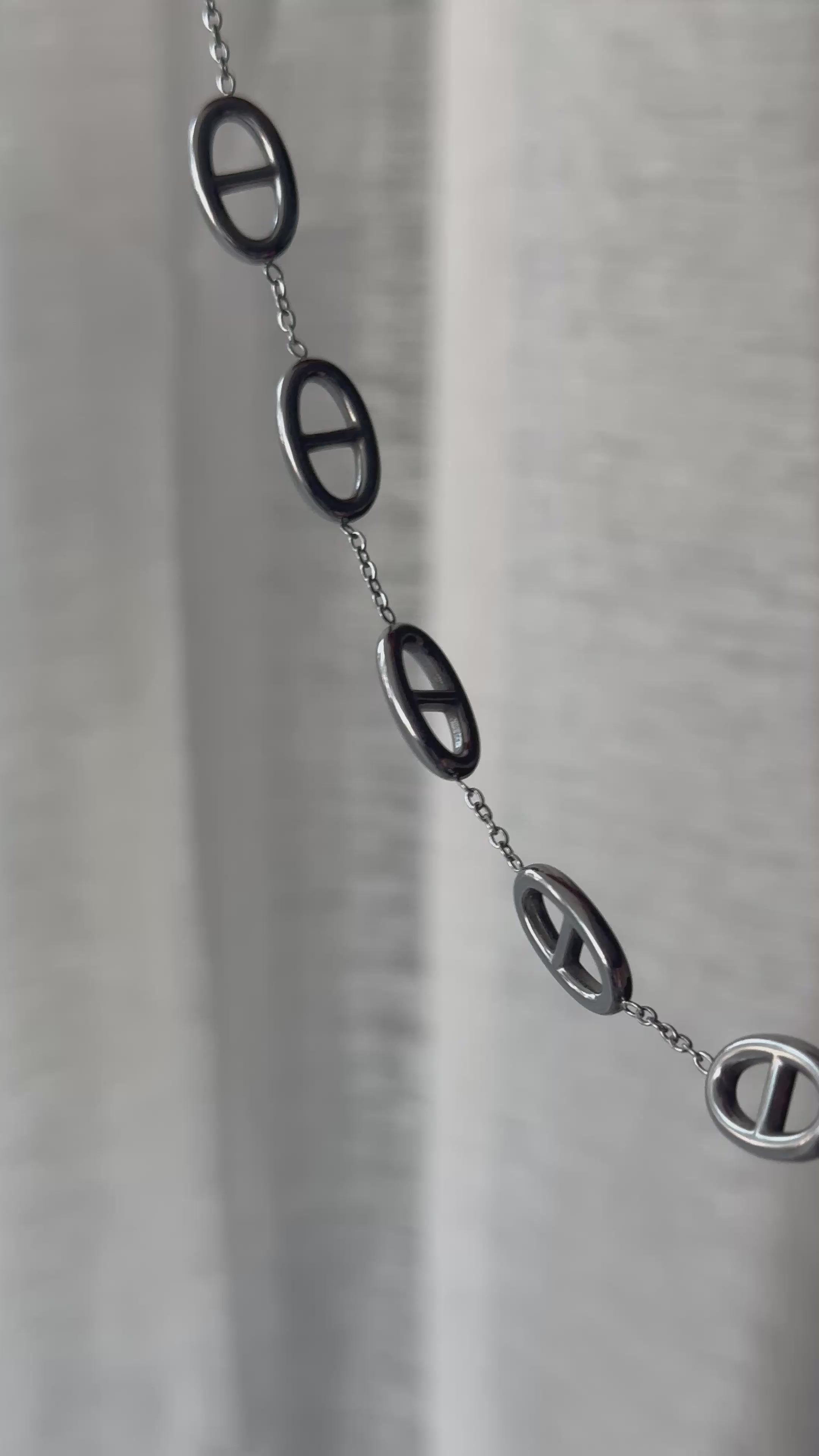 Bracelet à maillons ovales en acier inoxydable